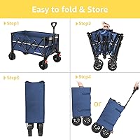 Vista 42 de Carrito plegable con ruedas plegable – Carros plegables resistentes para comestibles, deportes, jardín, compras, camping