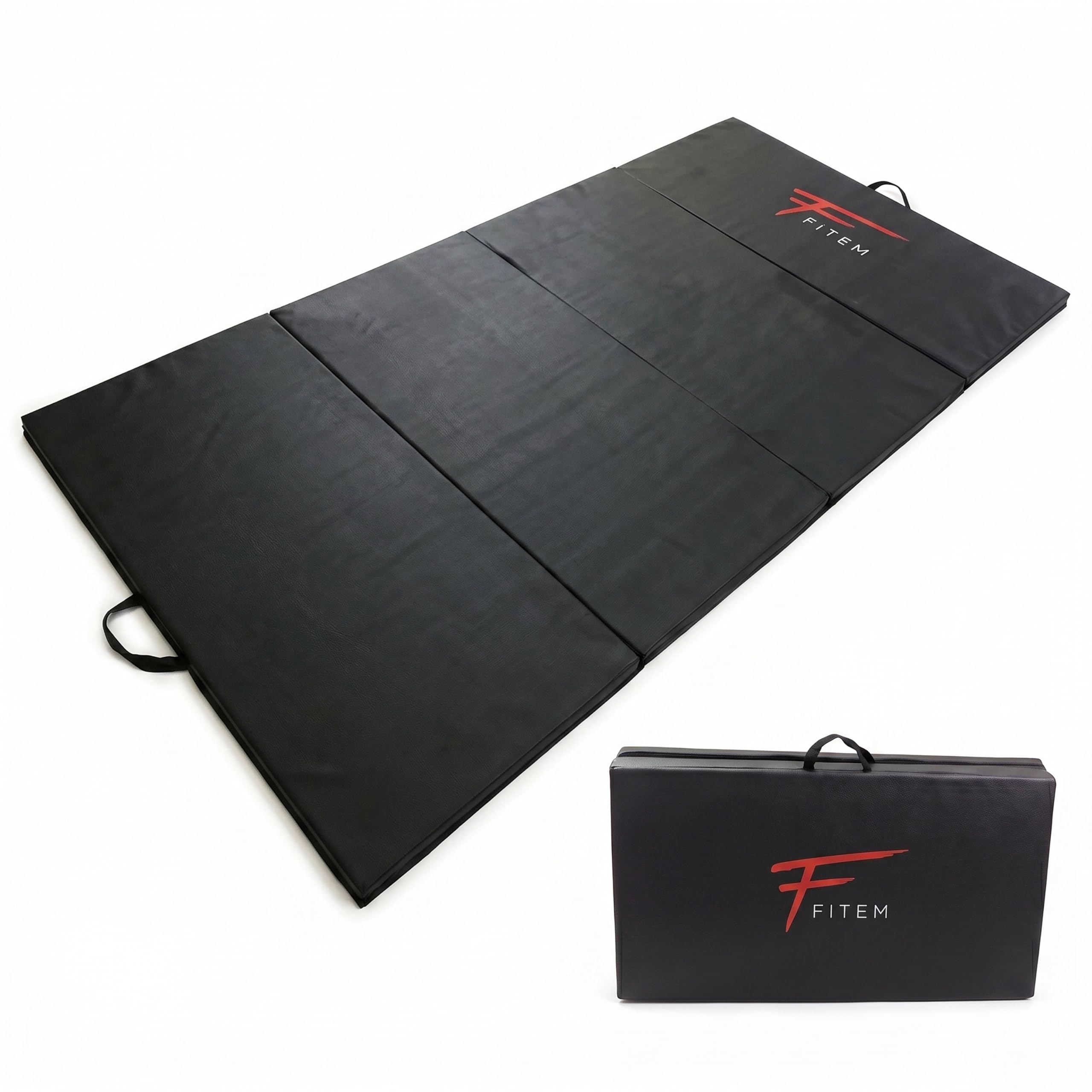 Fitem Fitnessmatten, faltbar, dick, Maße 240 x 120 x 4 cm oder 180 x 60 x 4 cm, mit Transportgriffen, für Gym, Yoga, MMA, Sport, Gymnastik, Fitness, Pilates, Muskeltraining