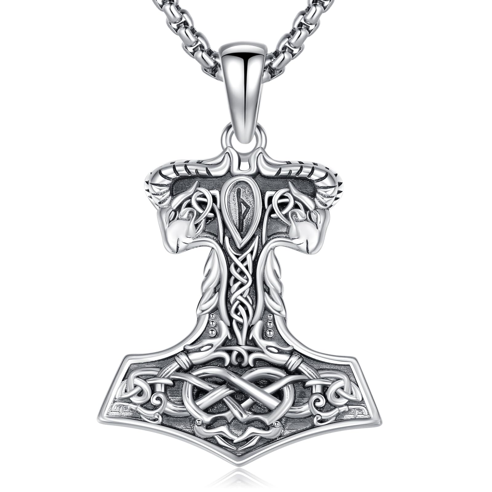 Kreuz Halskette für Herren 925 Sterlingsilber St. Christophe/Nagel/Atheist/Allah/Yahweh Anhänger Halskette mit Schutz Amulett Schmuck für den Ehemann