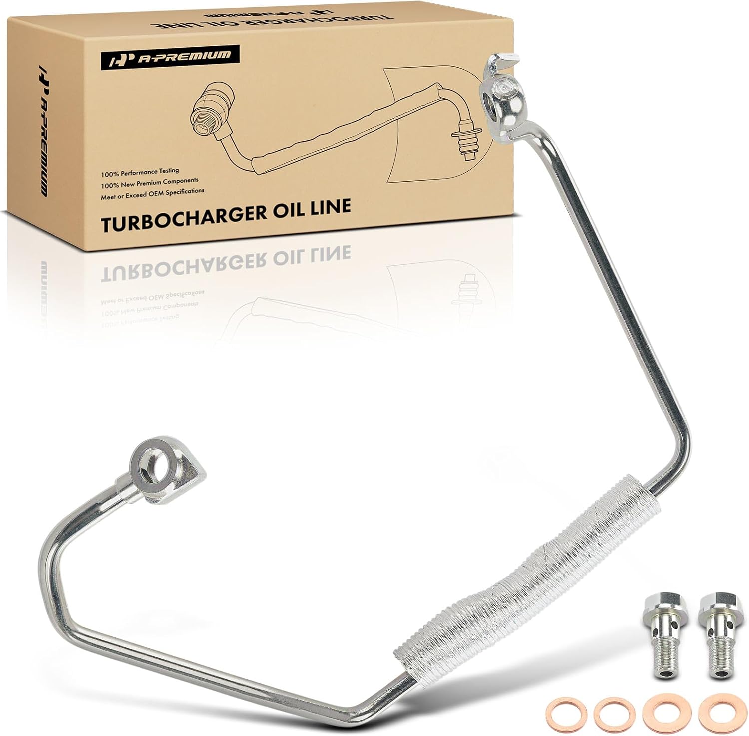 A-Premium Turbocharger Oil Line Compatible with Buick Verano 2013-2016, Regal 2011-2013 & Chevrolet HHR/Cobalt 2009-2010 & Saturn Sky 2009-2010 & Pontiac Solstice 2009, 2.0L, Supply