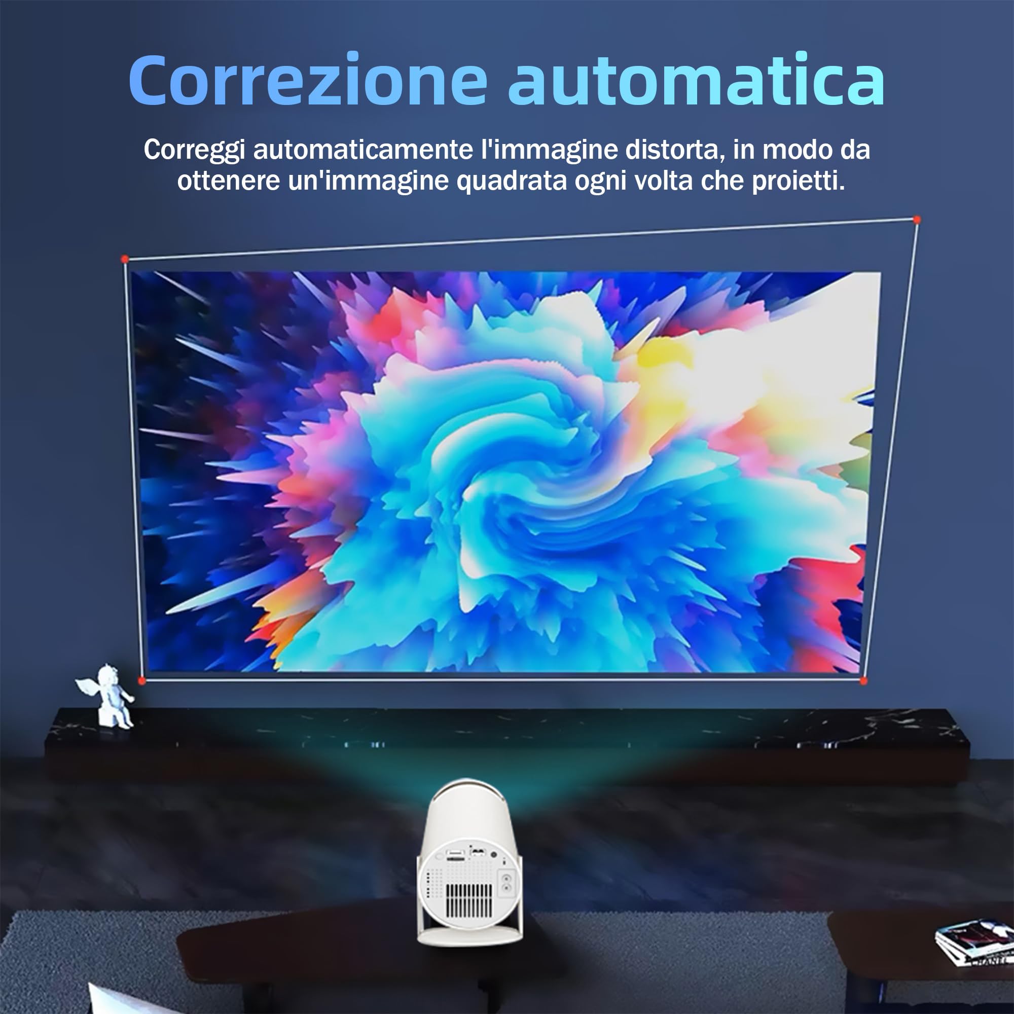 Mini projecteur Portable avec 2 manettes de Jeu, X30 Console de Jeux vidéo d'extérieur 130 Pouces avec Jeux Classiques 20000+, projecteur de cinéma à écran 4K avec WiFi, Bluetooth et Manette de Jeu