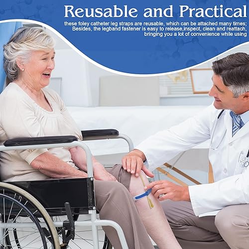 Miniatura 4 de Sosation Foley - Paquete de 10 correas de pierna para catéter, soporte antideslizante para piernas urinarias, suministros de catéter, correa de