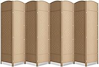 Vista 1 de Divisor de habitación de 8 paneles, pantalla de privacidad plegable de 6 pies, divisor de pared de panel plegable extra ancho con divisor de pared