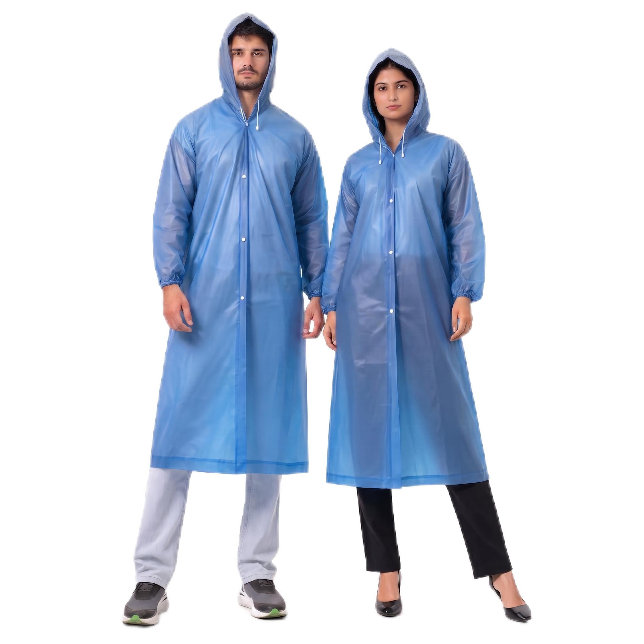 universal hub EVA Poncho Raincoat for Men & Women, Lightweight Waterproof Coat with Hood, Adjustable Drawstring, Button Closure Reusable & Durable Outdoor Rainwear-picture-12