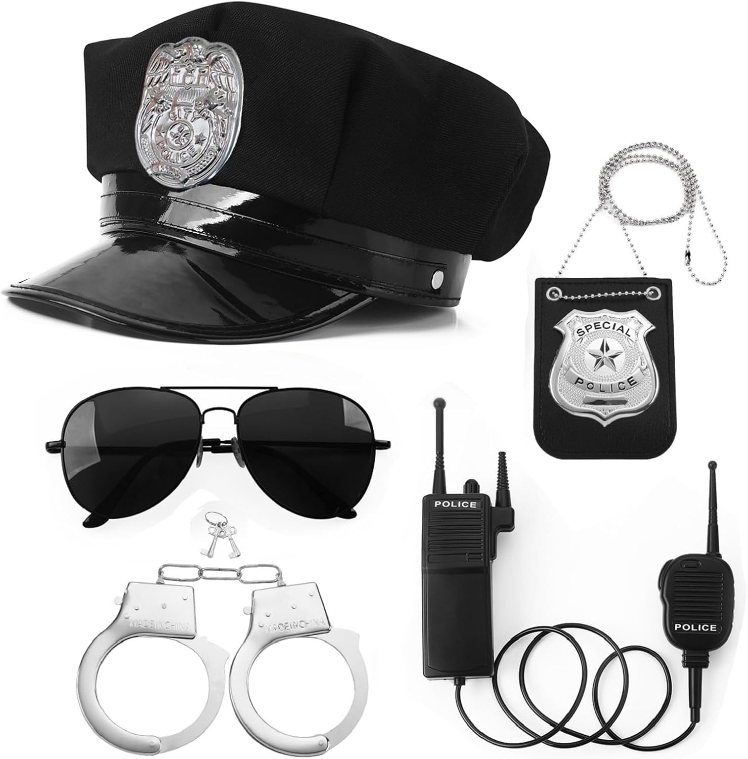 Police Costume Accessories, Adjustable Cop Hat, Adult Police Officer Theater Dress Up, Theme Party, Halloween costume Accessories