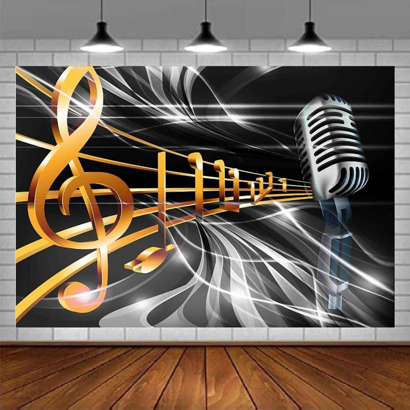 Sfondo fotografico Sogno Musica Simbolo Microfono Banner per la decorazione della sala delle feste Sfondo Ritratto Shooting Poster