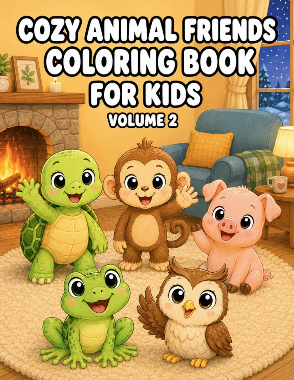 Cozy Animal Friends Coloring Book for Kids Volume 2: Cute and Cozy Animal Adventures Featuring Friendly Forest Friends, Fun Activities, and Heartwarming Scenes (Cozy Coloring Books for Kids)