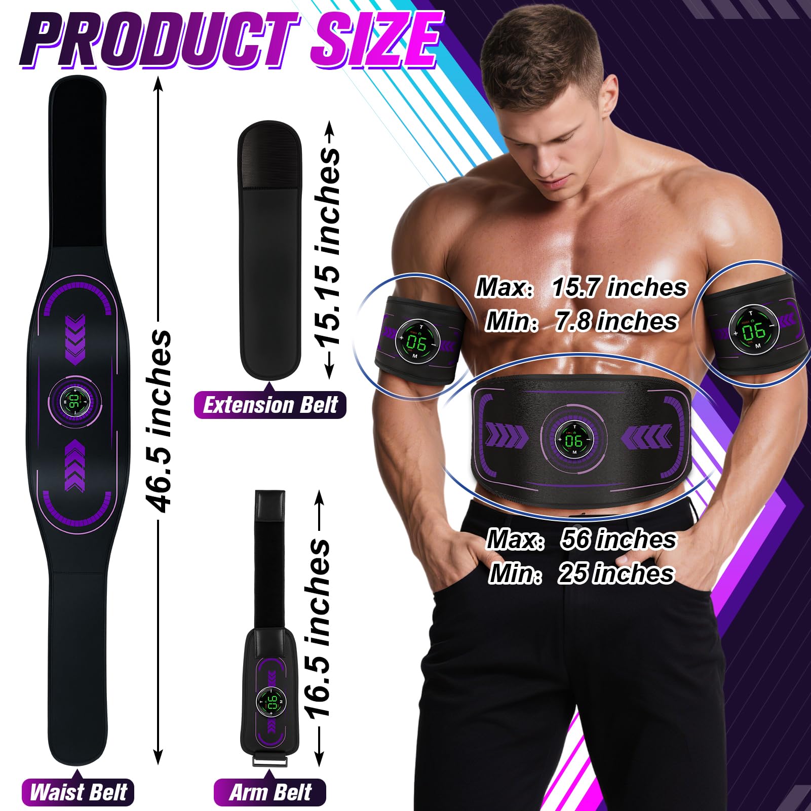Muscle Stimulator & Ab Toner Belt - Home Fitness -5