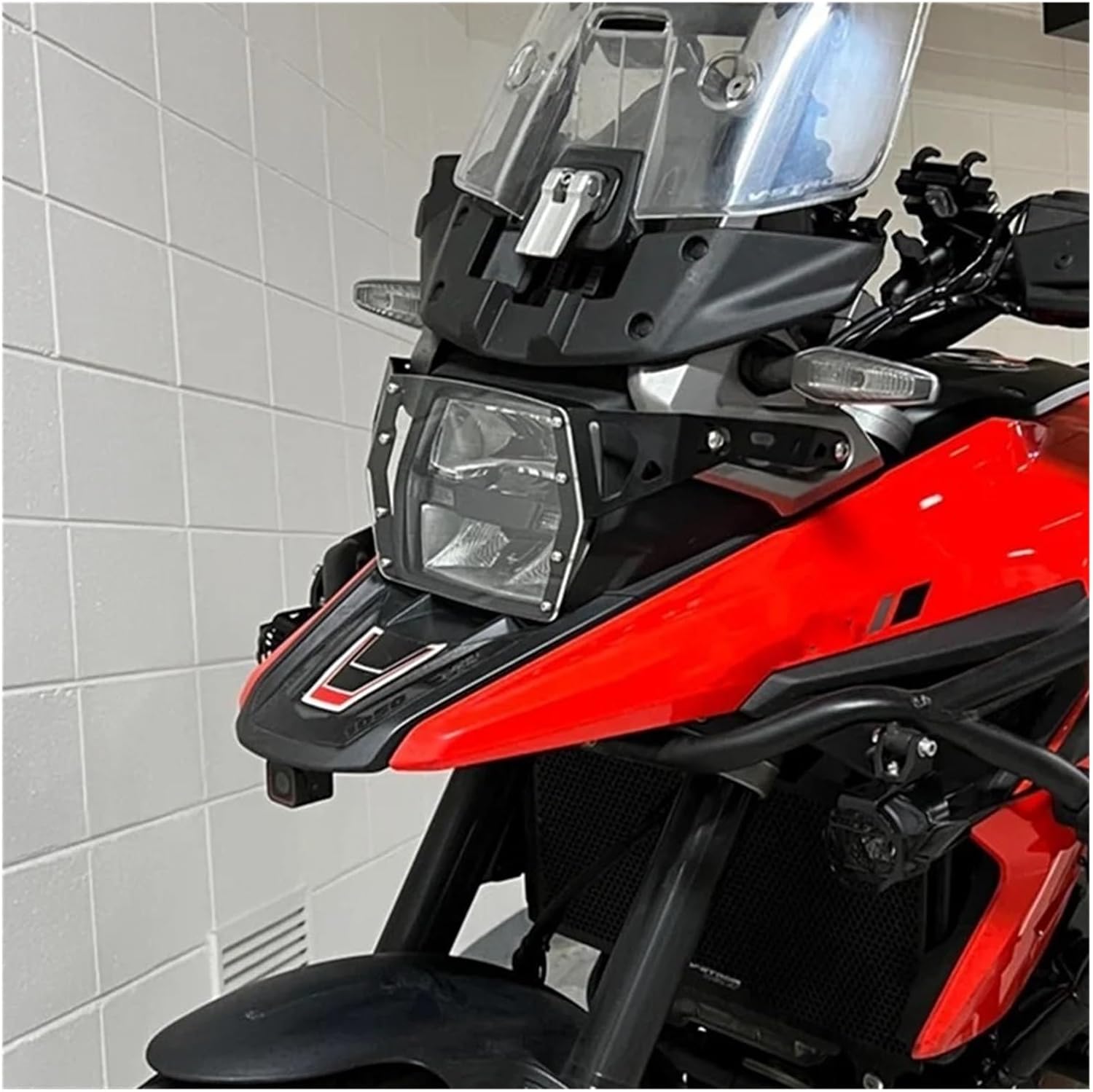 スズ&amp; V-ストロム 1050XT 2020 2021 2022 用 オートバイ用ヘッドライトプロテクターグリルガードカバー