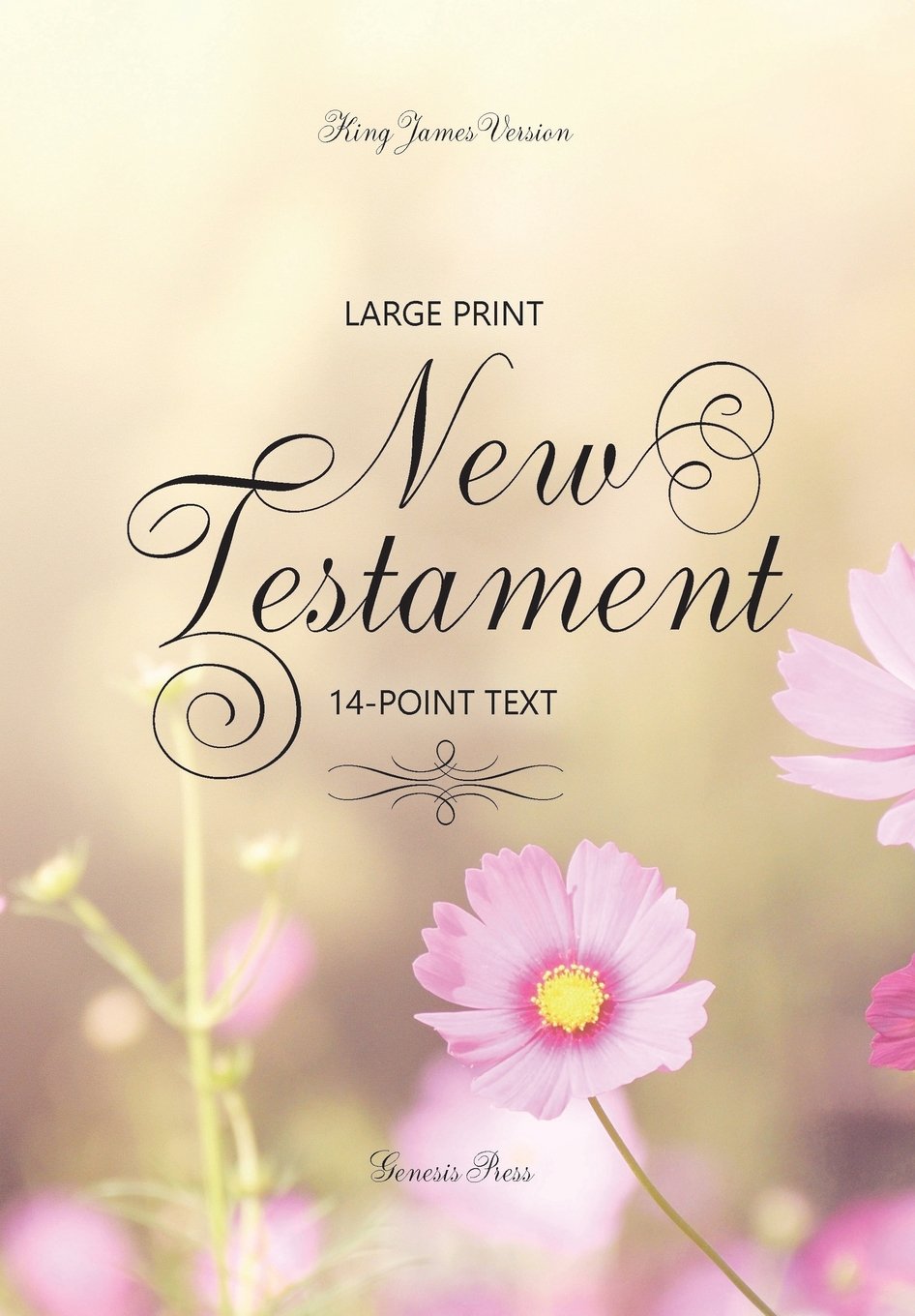 Large Print New Testament, 14-point text, Spring Flowers, KJV: Two-column format