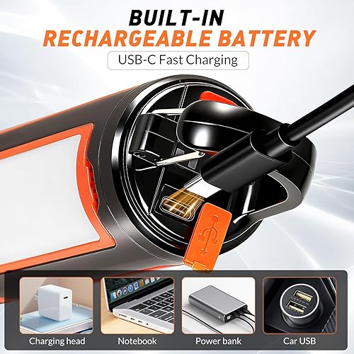 Miniatura 2 de AYL - Linterna portátil recargable LED para campamento, lámpara ligera recargable por USB, linterna LED, equipo de supervivencia para el hogar, luz