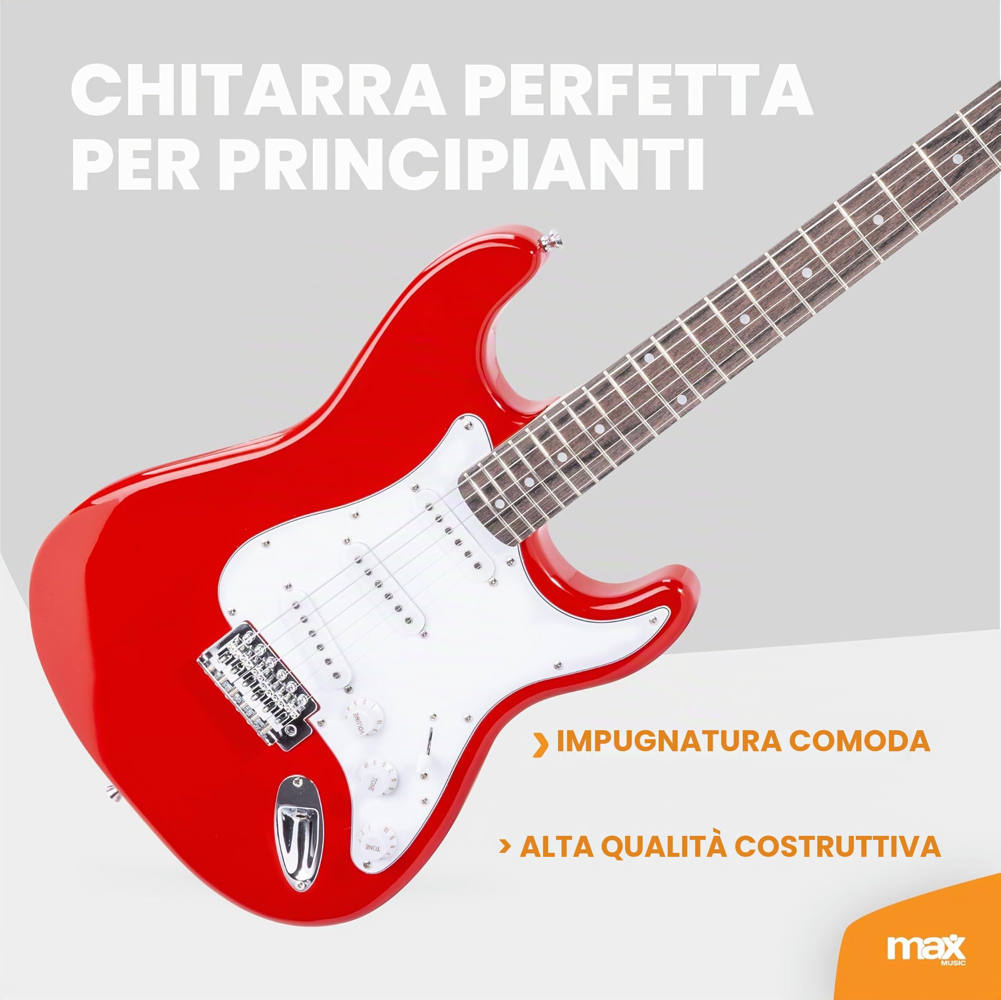 Max Gig Kit Guitarra Eléctrica Rojo con Amplificador 173224