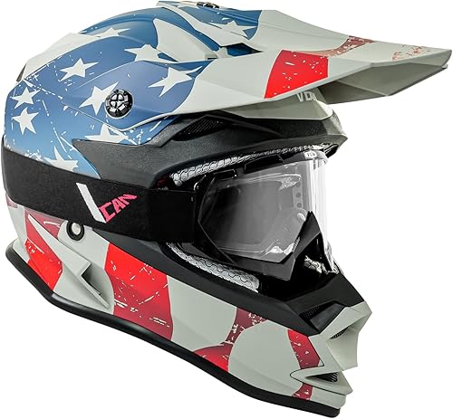 Miniatura 10 de VCAN VX38 - Casco para adultos, cuatrimoto, motocicleta, cuatrimoto, moto, cuesta abajo, con gafas aprobadas por DOT