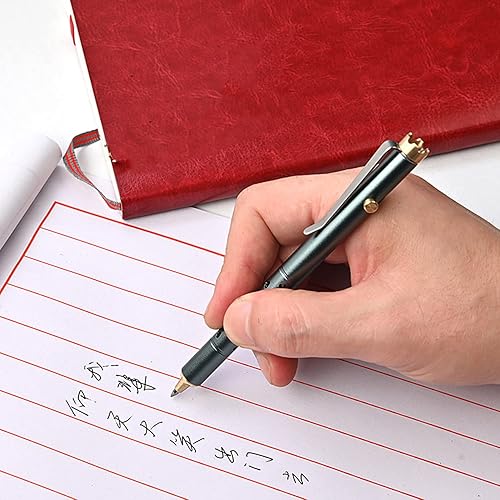 Miniatura 7 de Bolt Action - Bolígrafo táctico de aluminio con perno de corona, latón macizo con recambios, bolígrafo de firma para negocios, Navidad, cumpleaños