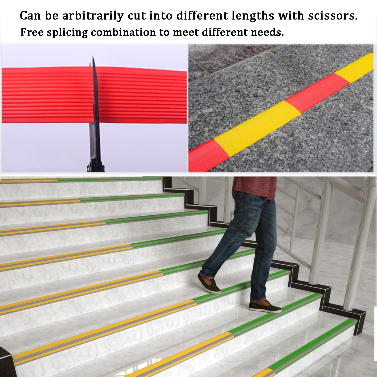 Perfil De Protección para Borde De Escalón, Perfil De Borde De Escalera Tira Antideslizante Tira, Duraderos Cantonera Protector, Esquina para Cantos, Antideslizante Borde Escalonado(Yellow,2m)