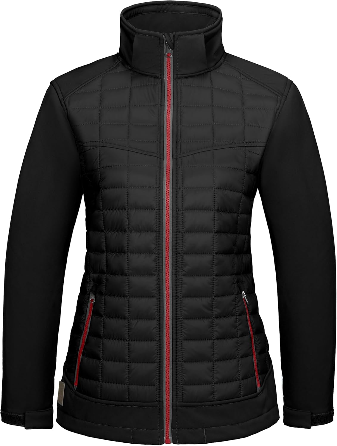 Little Donkey Andy Women's Lightweight Insulated Hybrid Jacket for Hiking Running Ski Thermal Warm with Removable Hood - Image 2