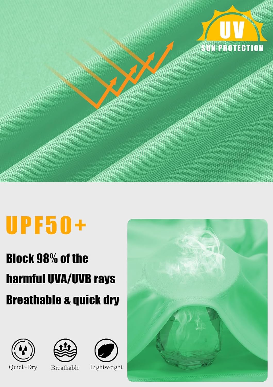 KINGFEN Men's UPF 50+ Short Sleeve UV Sun Protection Shirts Quick Dry Rash Guard Athletic T-Shirt Performance Tops - Image 5