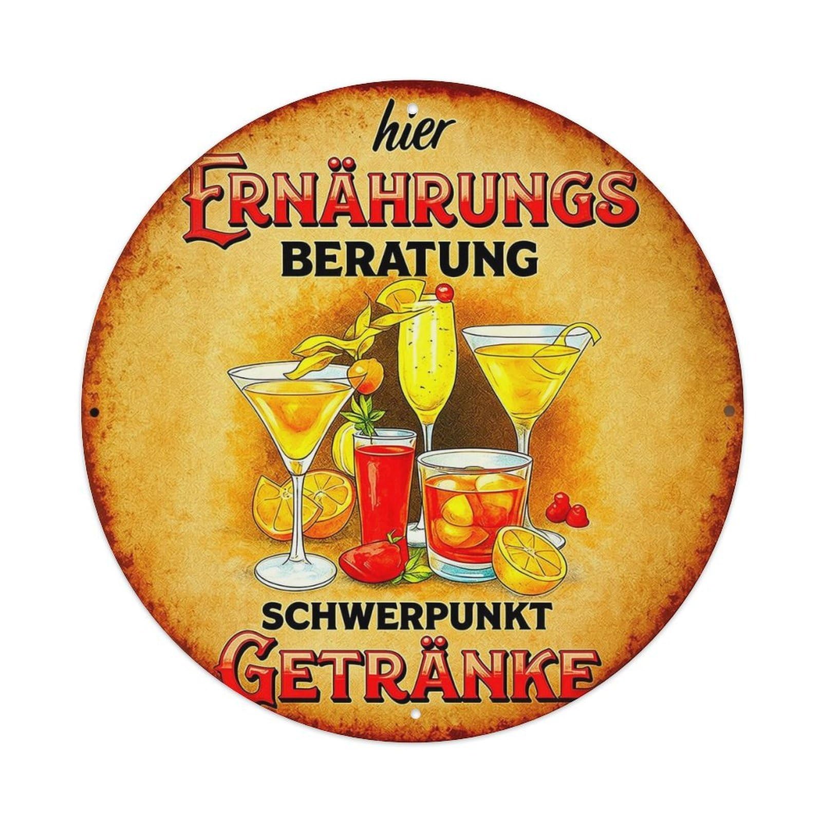 Vintage German Drink Sign Design Tin Sign Metal Poster Vintage Metal Signs for Home Man Cave Bar Cafe Kitchen laundry room Wall Decorations 8x8 inches