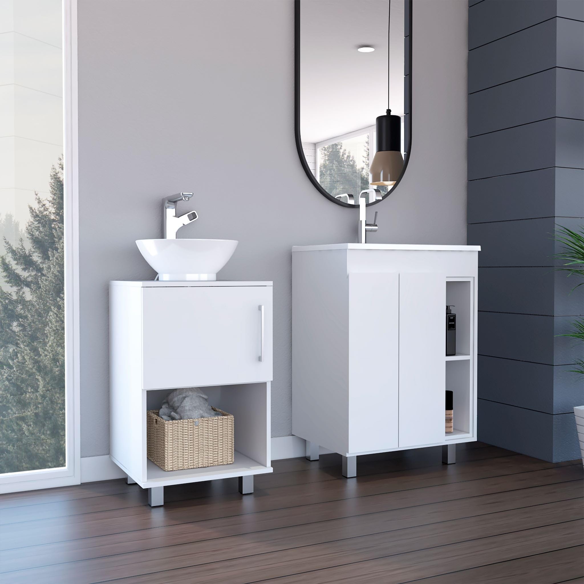 White 2 Pcs Bathroom Set KH834