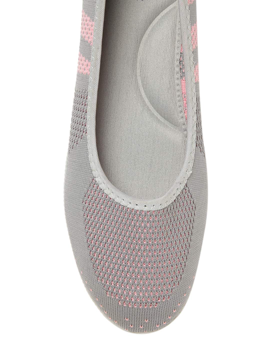Marc Loire Women's Lightweight Athleisure Knitted Active Wear Slip-On Ballerina Casual Shoes For Daily Walking Grey - 7 Uk 3