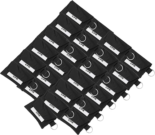 ASA TECHMED Paquete de 25 llaveros de máscara facial RCP con guantes, kit de primeros auxilios de válvula unidireccional, para viajes, hogar,