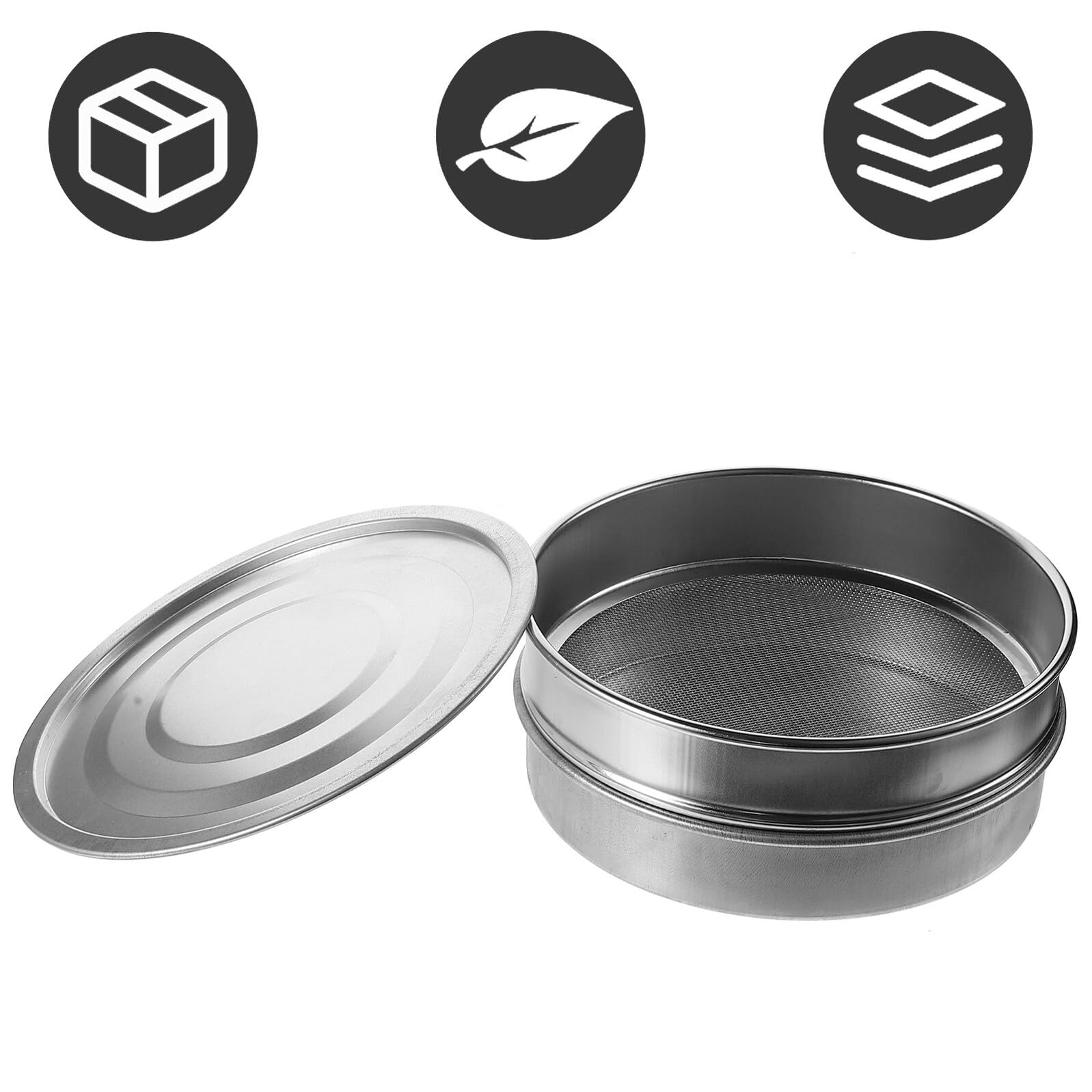 Anneome Juego de Bandejas Malla Delicada para Germinación de Acero Inoxidable de 20cm Resistente y Apilable, Adecuado para Jardinería en Casa y Cultivo de Semillas