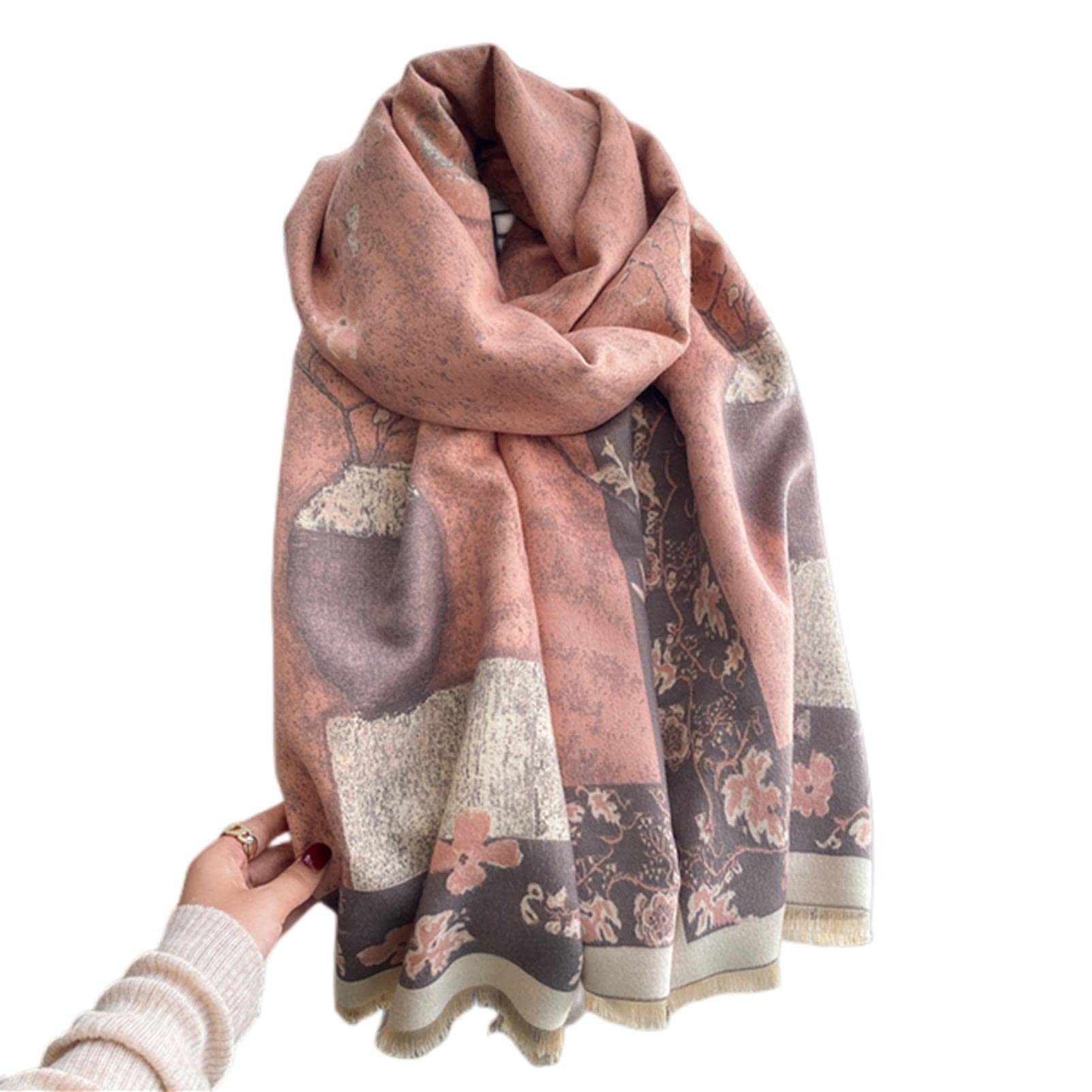 URYYRIT Foulard Écharpe Cachemire Chaude Dames Imprimer Un Châle De Couverture Hivernale Épaisse Et Envelopper Pashmina 180 * 65 Cm Femmes-Wyt58-3