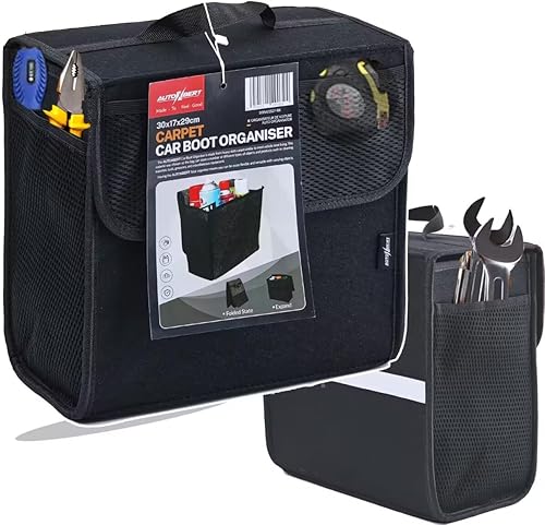 Miniatura 10 de Organizador de maletero de automóvil, organizador de bolsa de coche de fieltro suave de 20 x 6.11 x 10 pulgadas, plegable, para Honda CRV/para Gris