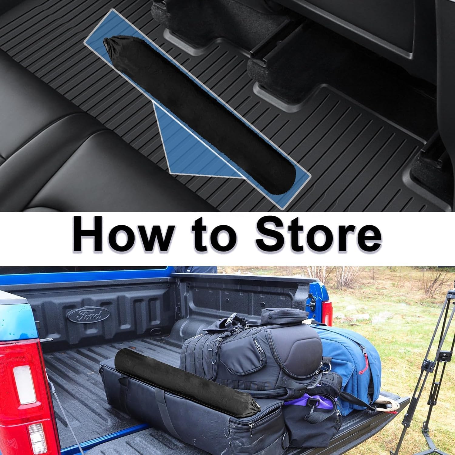 Truck Bed Cargo Retriever, 6.5 FT Telescoping Pickup Truck Bed Grabber, Stainless Steel Reach Pole with L Hook & Double Y Hook, Cargo Reaching Tool with Storage Bag for Truck SUV Trailer