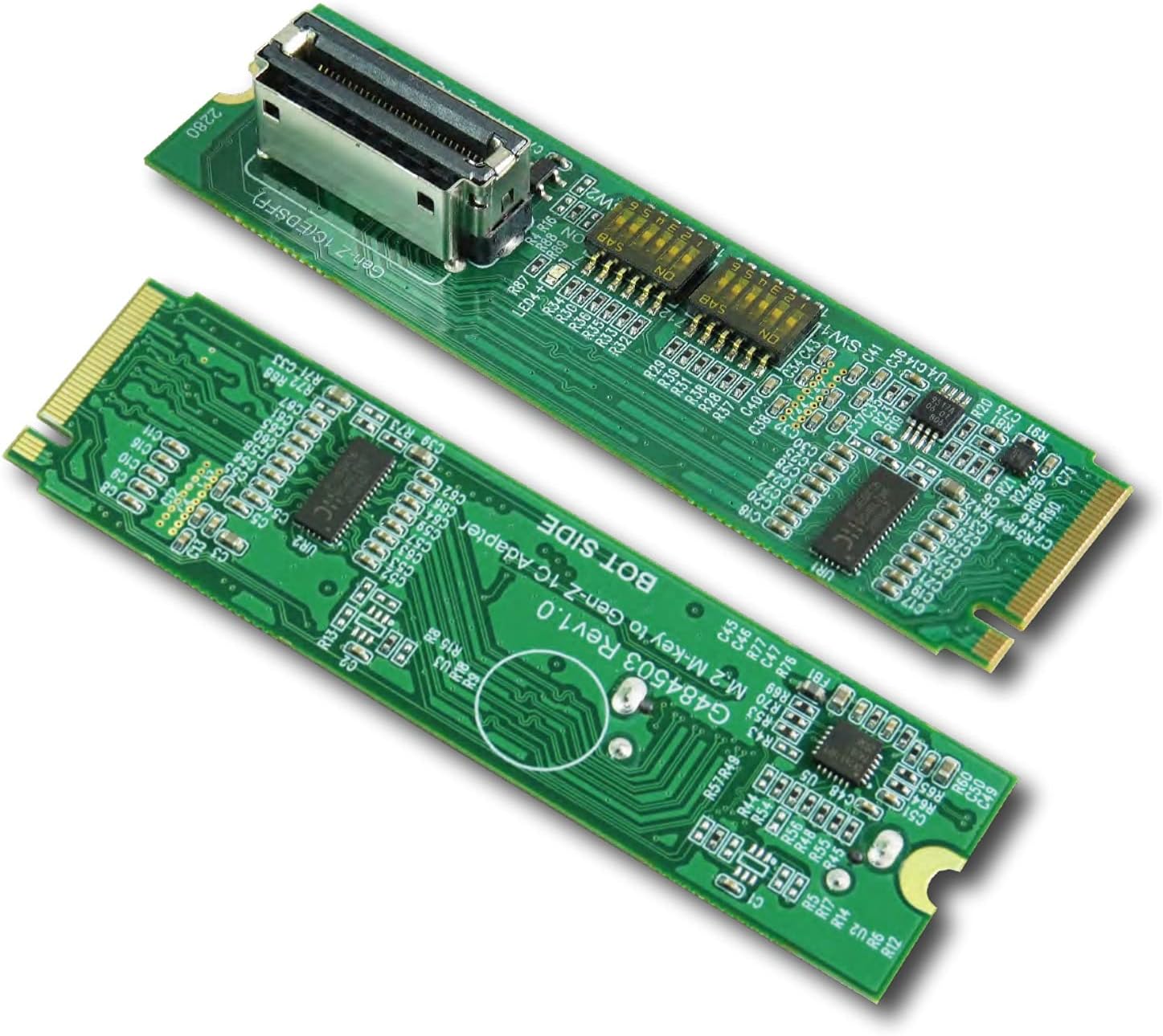 Gen-Z 1C(EDSFF) to M.2 PCIe Gen4 Adapter with Built-in ReDriver & Buffer Gates