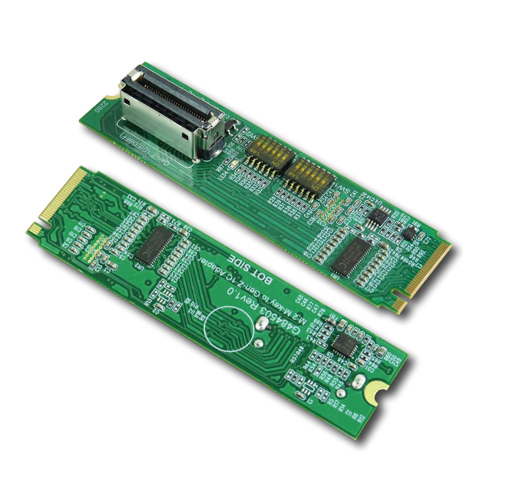 Gen-Z 1C(EDSFF) to M.2 PCIe Gen4 Adapter with Built-in ReDriver & Buffer Gates