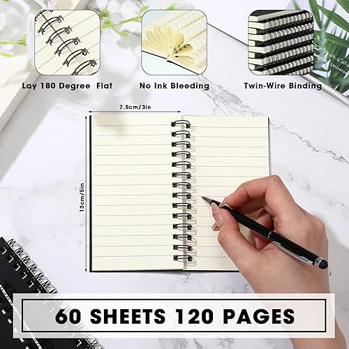 Miniatura 3 de Jutom 18 cuadernos pequeños en espiral, blocs de notas de 3 x 5, cuadernos de bolsillo pequeño a granel, mini bloc de notas con páginas rayadas,