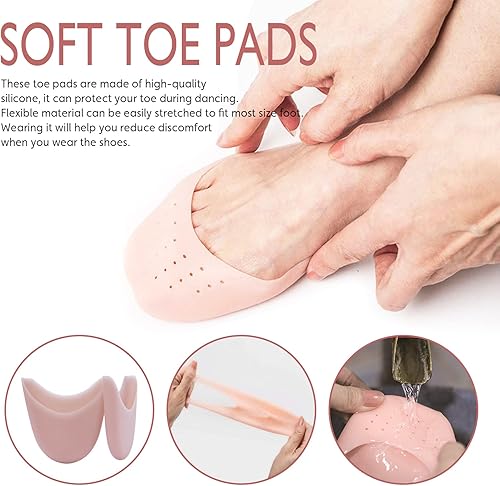 Miniatura 4 de DoGeek Zapatos de punta de satén para niñas y damas, zapatos de ballet profesionales con cinta para la escuela o el hogar