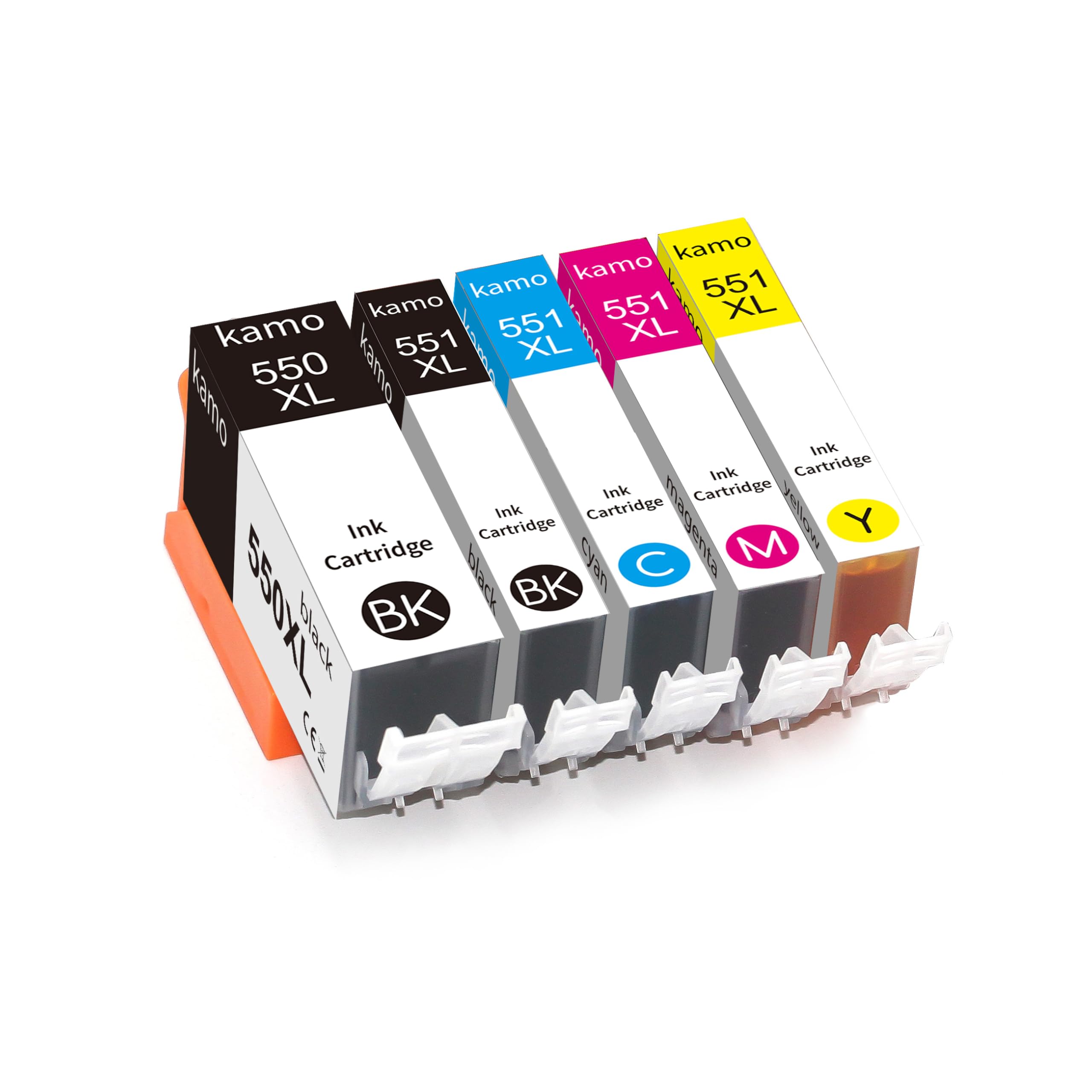 kamo PGI-550 CLI-551 XL Printer Cartridges Compatible with Canon 550XL 551XL Cartridges (Pack of 5), for Pixma iP7250 iP8750 iX6850 MG5450 MG5550 MG5650 MG6350 MG6450 MG6650 MG7 150 MG7550 MX725 MX925