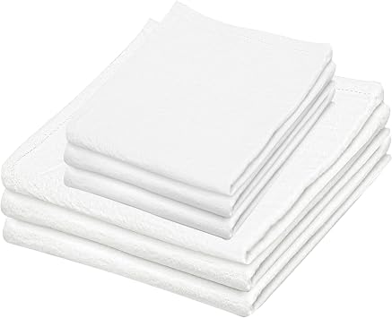 Flour Sack Kitchen Towels |Cotton Blank Towel | Tea Towel Crafting Embroidery for Spring Decor|Thick Absorbent Quick Dry | Baking Bread Proofing Linen Cover White, 28"x28"-3 Pack & 18"x28"-3 Pack