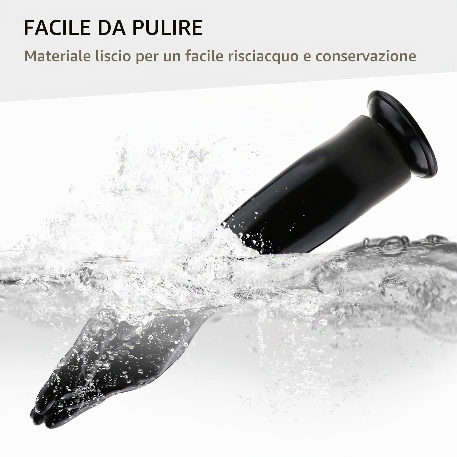 BDSMJOY Dildo anale extra large Φ 7,5 cm, plug anale gigante XXL con ventosa, giocattoli anali, giocattoli sessuali da fisting, giocattoli sessuali erotici per donne e uomini estremi (Nero)