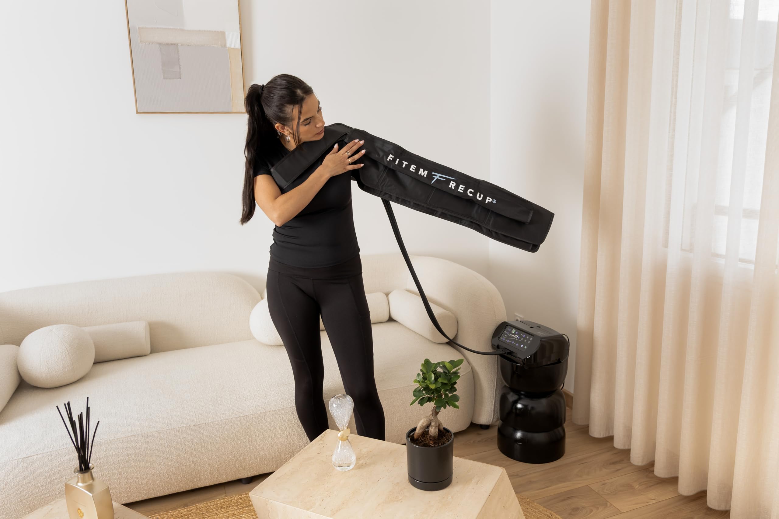 FITEM Pack Manchon de Bras FIRST 4 – Pressothérapie 4 Chambres – Drainage Lymphatique – Récupération Musculaire – Appareil Professionnel