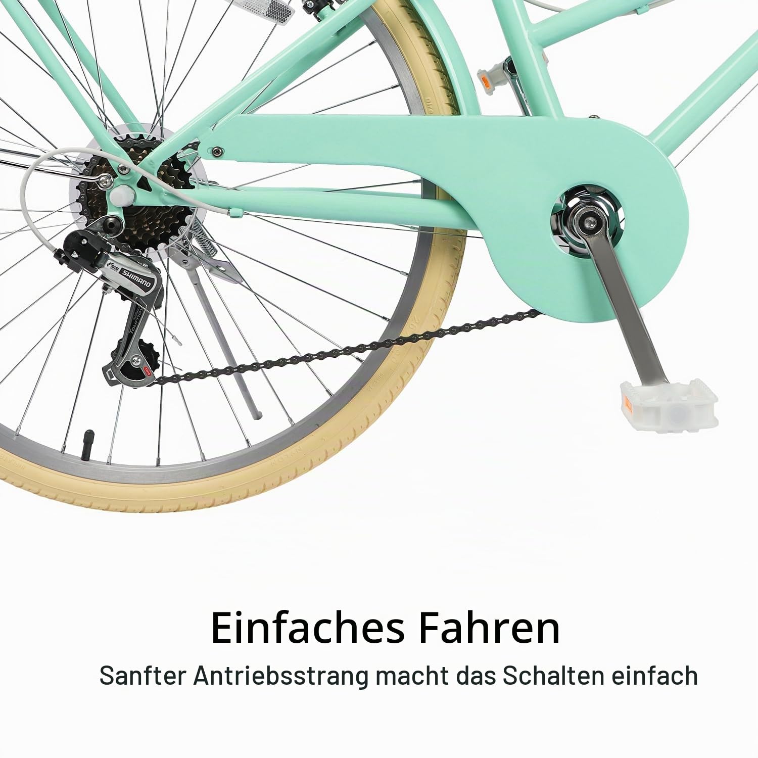 Glerc Missy 20 24 26 Zoll Mädchen Cruiser Hybrid 6-Gang City Fahrrad für Jugend Mädchen über 8 Jahre alt mit Weidenkorb & Leichtgewicht, Mehrere Farben