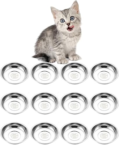 Miniatura 9 de VENTION Cuencos de comida poco profundos para gatos cuencos de repuesto de acero inoxidable para gatos de 7 a 56 onzas para soporte elevado cuencos