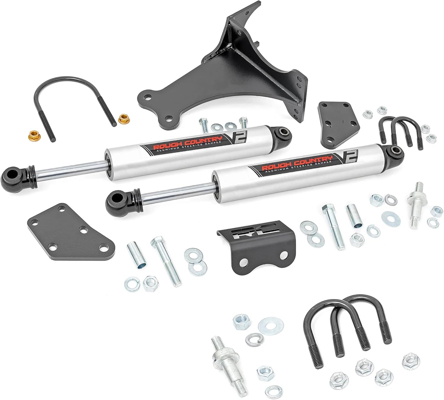 Rough Country V2 Dual Steering Stabilizer for 05-24 Ford Super Duty - 8749270