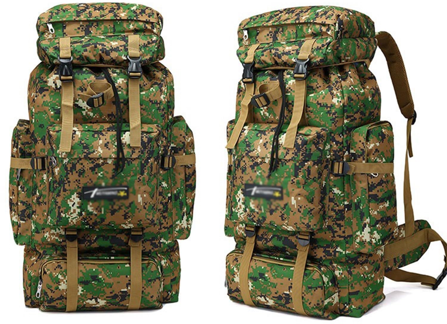 70L Camping Hiking Backpack,Military Tactical Rucksack Backpack,Waterproof Lightweight Hiking Backpack,Zaini da Escursionismo Impermeabile per Viaggio Outdoor, Montagna,Pesca,Caccia C
