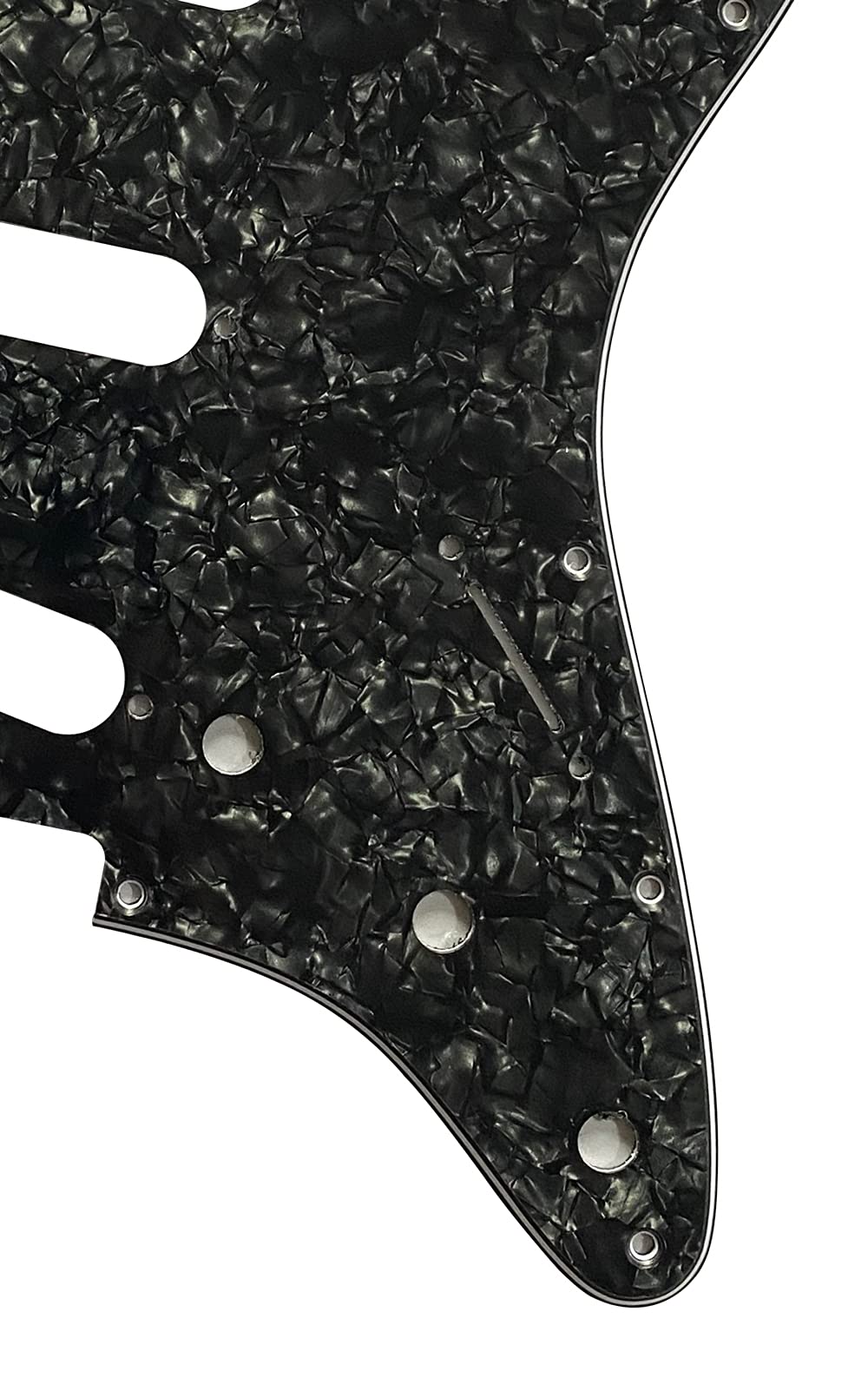 Electric Guitar Pickguard for Fender Stratocaster Start US SSS 11 Hole Style (4 Ply Black Pearl)