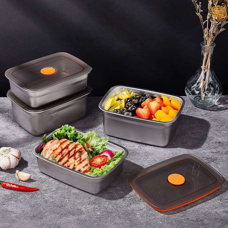 Image of GIUOIDUO 20 PCS Food Storage Containers with Lids Airtight (10 Containers & 10 Lids),stainless steel food containers leak proof storage box with lid Locking Food Storage Container freezer storage