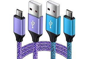 Fast Charging Android Charger Micro USB Cable 2 Pack for Samsung Devices
