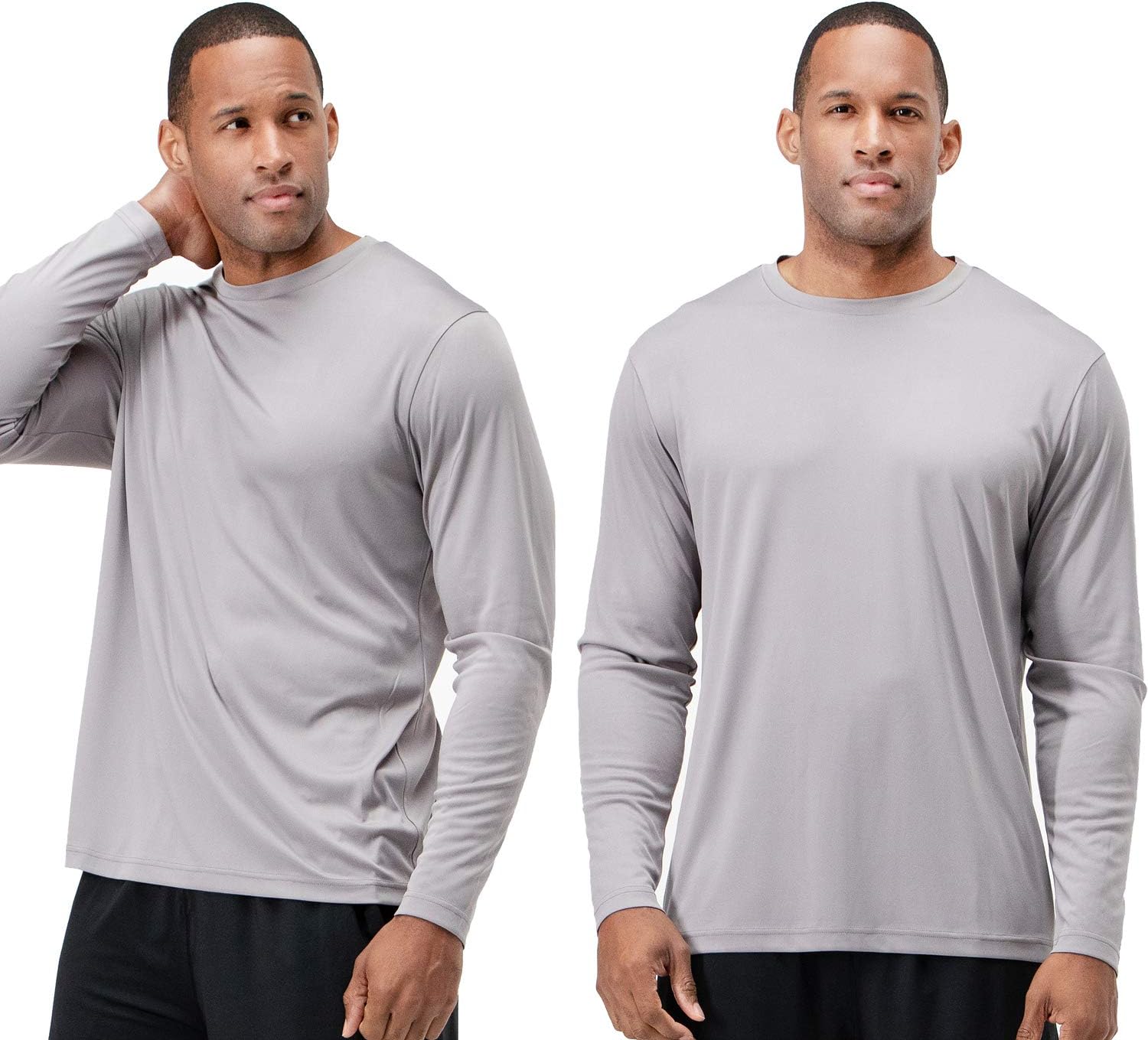 DEVOPSMen's 2~3 Pack UPF 50+ Sun Protection Long Sleeve Dri Fit Fishing Hiking Running Workout T-Shirts