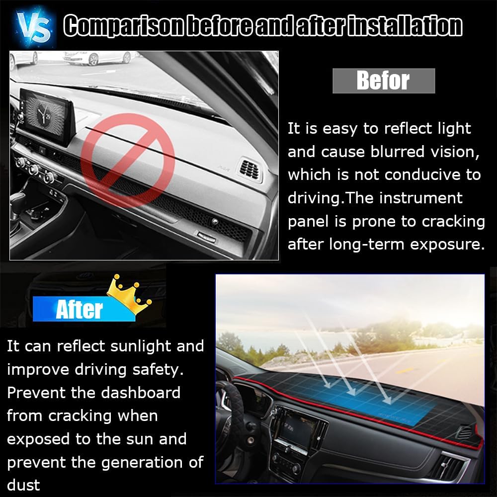 Kakash Custom Interior Accessories for Buick Envista 2024 2025 2026 Dashboard Cover Mat Dash Covers Reduces Glare Eliminates Cracking Protector Sunshade No Glare