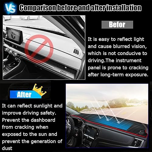 Miniatura 9 de Kakash Accesorios interiores personalizados para Honda 10th Civic 2016 2017 2018 2019 2020 2021 cubierta de salpicadero reduce el deslumbramiento y