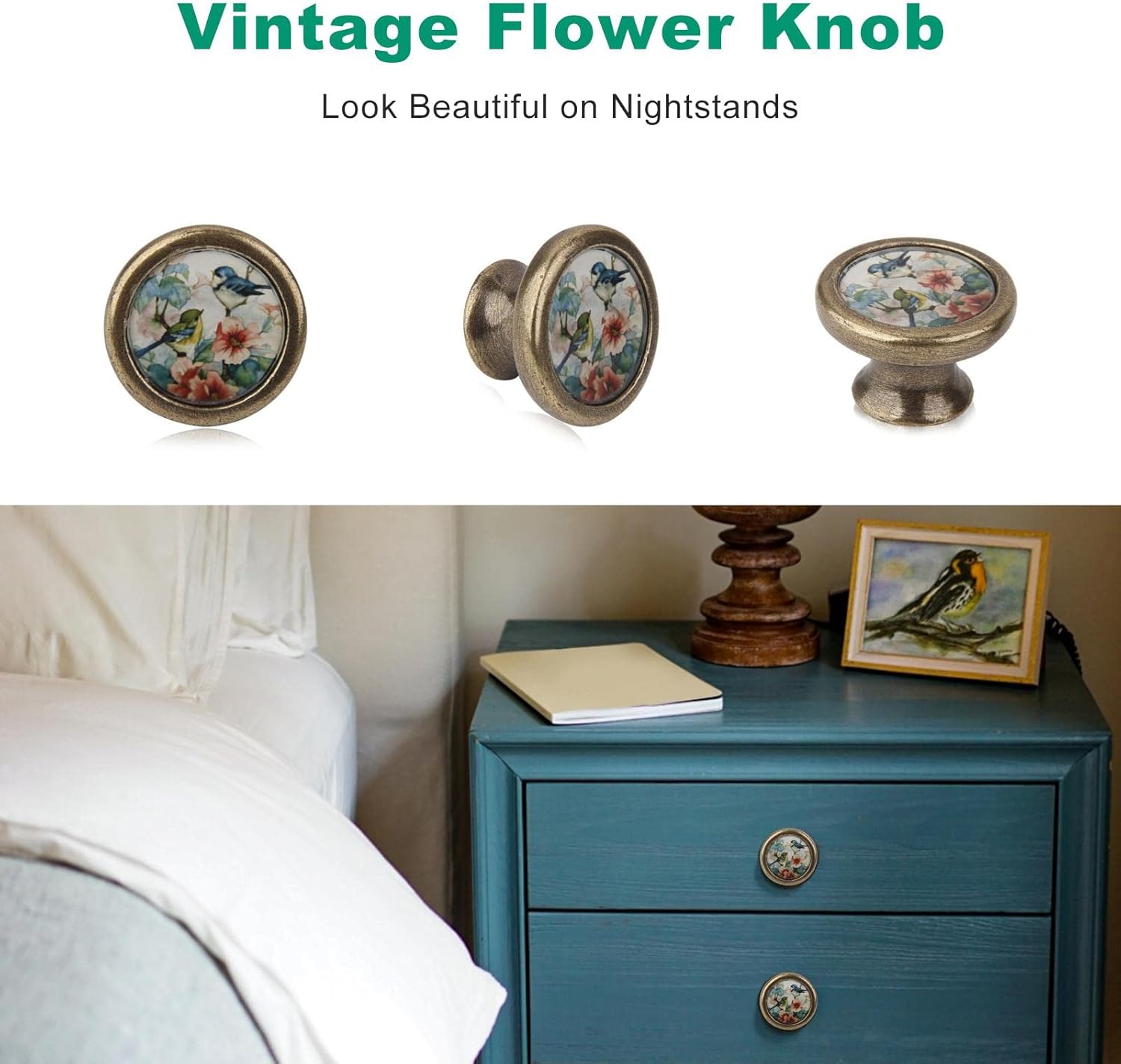 homozy Aty Assorted Ceramic Knobs- Mix Designed Cupboard Cabinet Door Knobs Drawer, 01