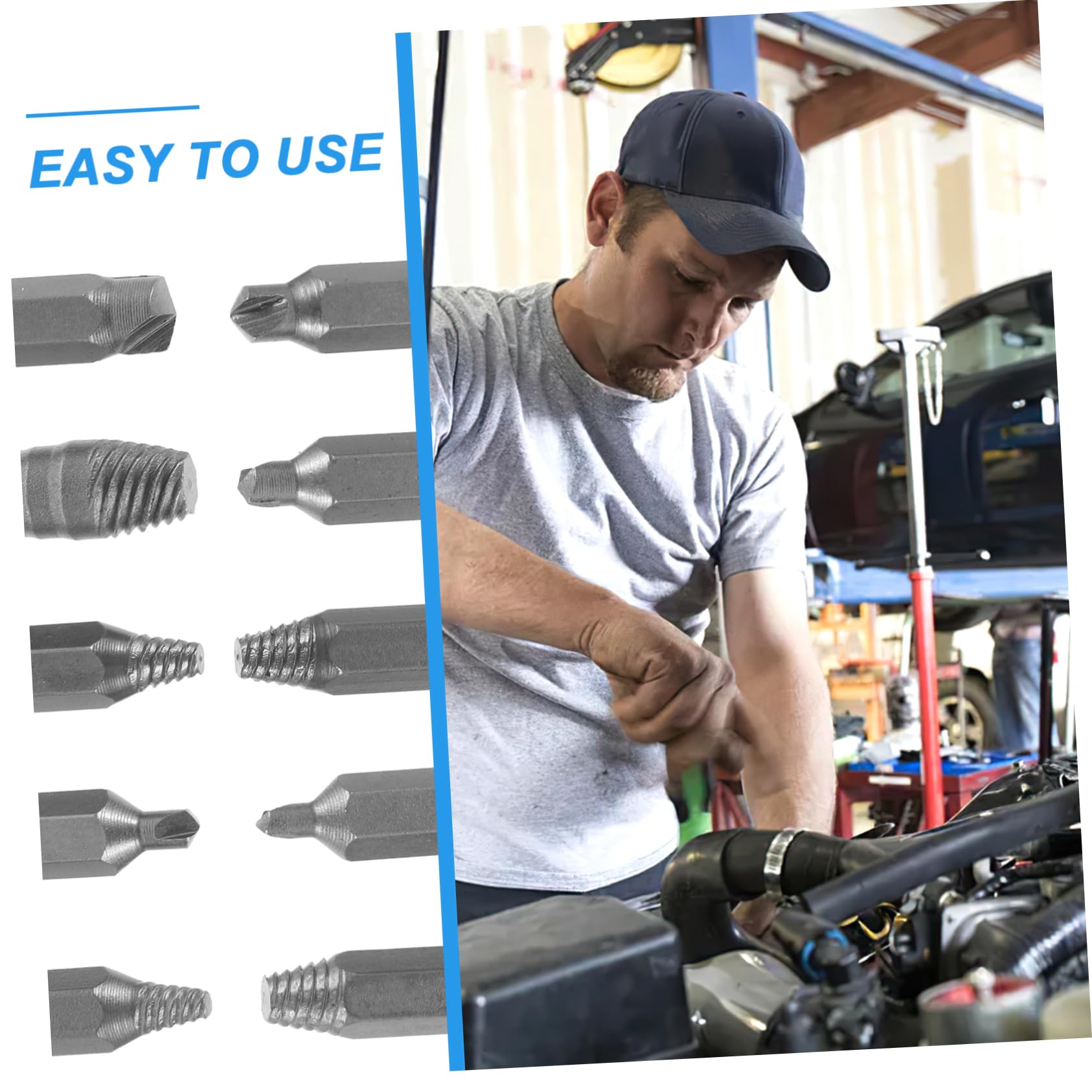 SHINEOFI 5 Set Estrattori per Danneggiate Utensile per Rimozione Spanate Compatibile con Facile da Usare per Manutenzione e Auto