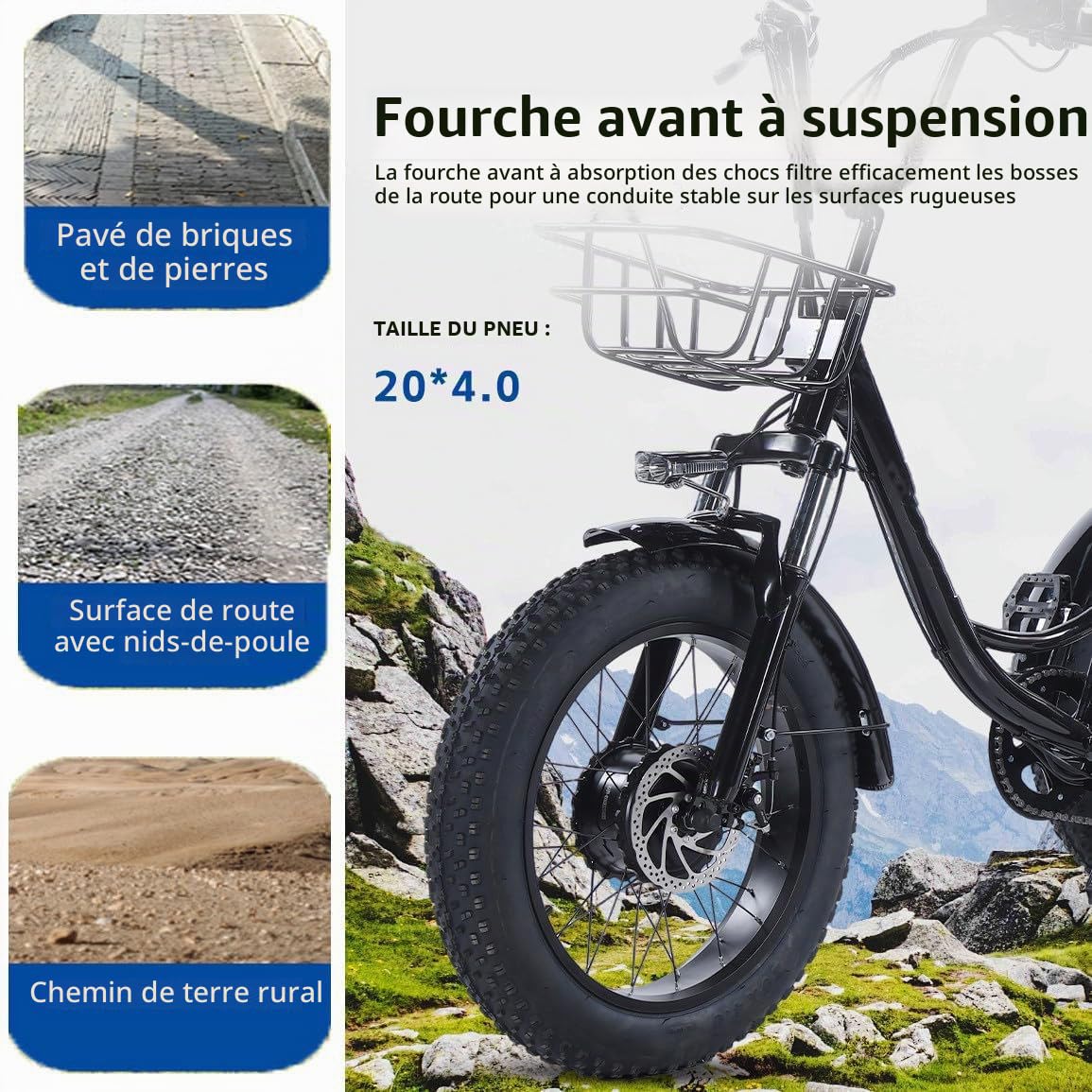 Tricycle électrique 20 Pouces pour Adultes, avec Batterie Amovible 48 V 13 Ah, Vélo électrique Motorisé avec Grands Paniers, écran LCD,Autonomie 40 Km, Tricycle Cargo électrique pour Seniors